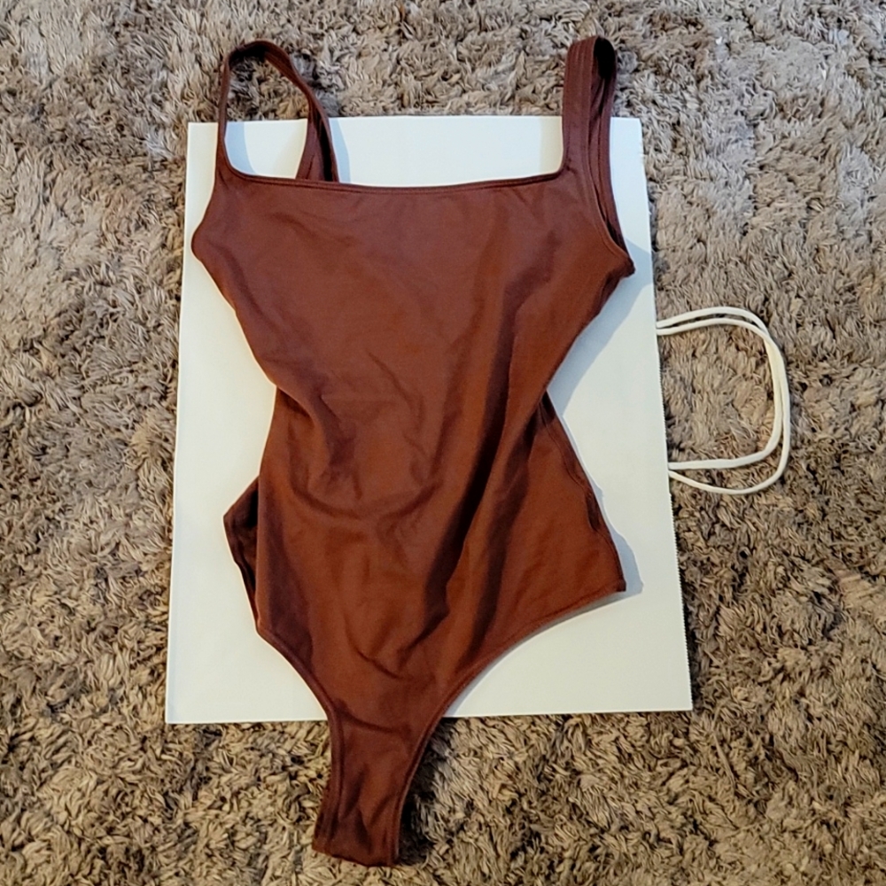 Brown skims bodysuit